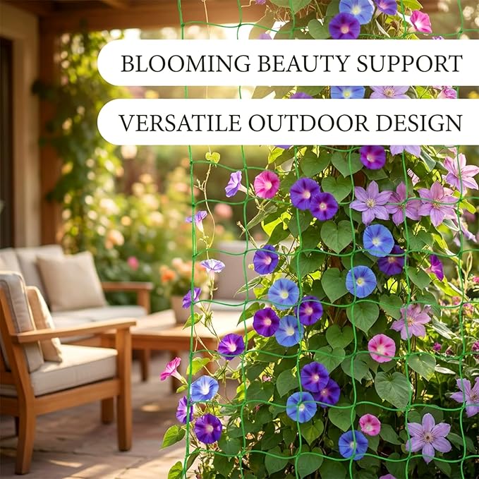 Trellis Netting For Climbing Plants - MAQIHAN 2 PCS Garden Trellis Netting Plant Support Netting Heavy Duty Climbing Net Trellis For Cucumber Tomato Grape Vegetable Fruits Bean Climbing Plants Outdoor