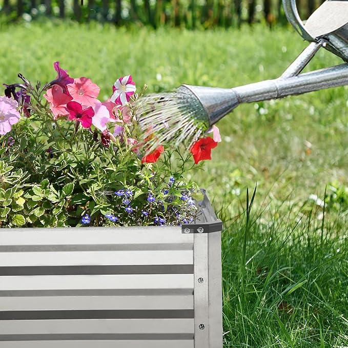 Galvanized Raised Garden Bed 2pcs Pack - Metal Raised Bed Garden Kit 4'x8'x1' for Flower Planters, Vegetables Herb