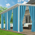 Outdoor Curtains for Patio Waterproof - 6 Panels Privacy Weatherproof Outside Curtains with Grommets for Pergola, Gazebo, Porch, Cabana, Balcony, 54 x 84 Inch, Teal