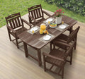 Ciokea HDPE Outdoor Dining Set, 5-Piece Patio Table and Chairs Set with Umbrella Hole, All-Weather Patio Dining Sets for 4, Durable Patio Furniture for Backyard, Garden, Lawn & Poolside, Brown