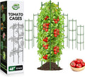 Halatool 6 Pack Tomato Cages for Garden, 48 Inch Adjustable Tomato Cage Plant Support, Garden Plant Stakes Trellis for Climbing Plants Pots Vegetables Flowers Fruits