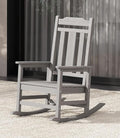 SERWALL Oversized Rocking Chair Outdoor, HDPE Outdoor Rocking Chair, Space Gray