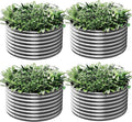 4 Pack Tall 2x2x2ft Round Galvanized Raised Garden Bed Outdoor, Metal Garden Bed for Vegetables, Above Ground Garden Box for Flower, Steel Raised Beds for Gardening