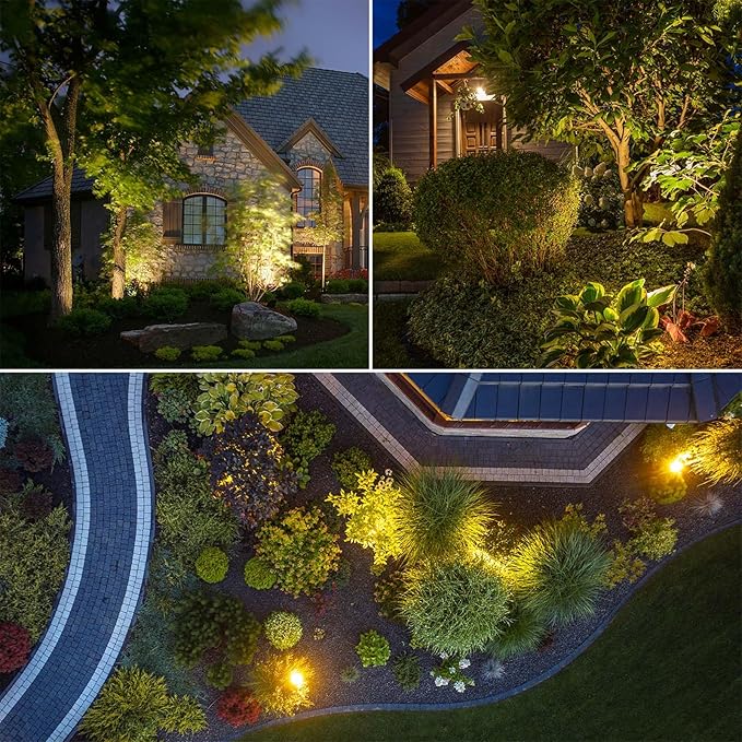 Banord Outdoor Landscape Lighting, 4 Pack Low Voltage Landscape Lighting, IP65 Waterproof Outdoor Lighting for Yard Garden Lawn Plants