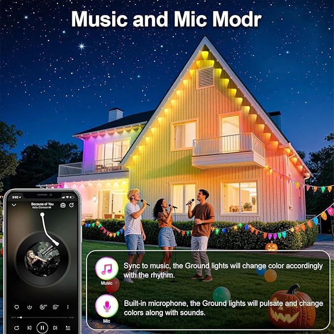 200FT Permanent Outdoor Lights for House Waterproof, IP67 LED Eave Lights with App/Remote Control, Outdoor Permanent led Lighting for House Roof Decor,Christmas,Party,All Holiday and Daily