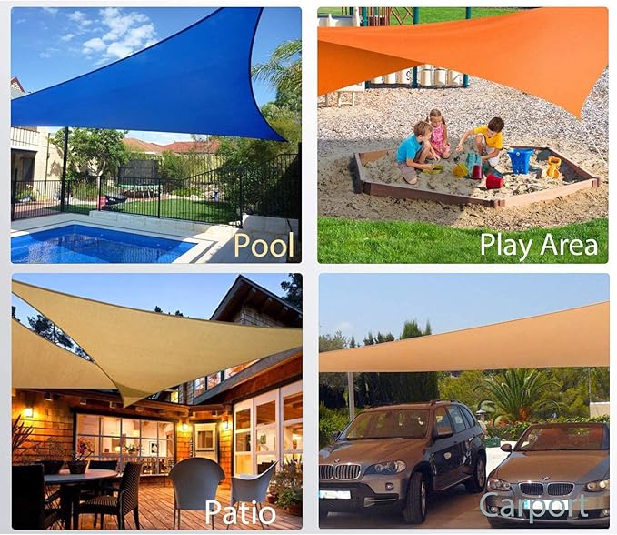 SUNLAX Sun Shade Sail 10' x 10' x 10' Dark Grey Triangle Canopy Sail Shade Cover UV Block Permeable Sunshade Outdoor for Patio Backyard (We Make Custom Size)