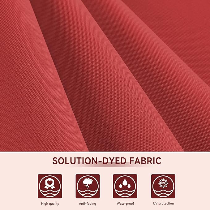 10 X 13 FT Cantilever Outdoor Patio Umbrella with Base Included with Led Lights Large 360° Rotation Double Top Offset Heavy Duty Rectangular Umbrellas for Backyard Outside Deck, Wine Red