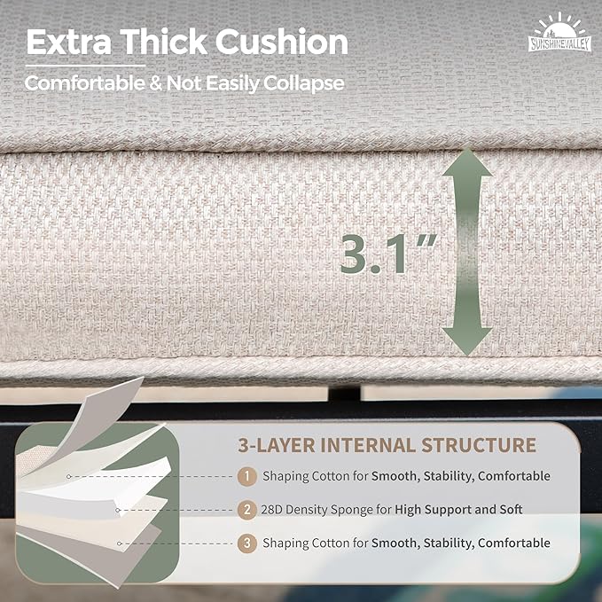 7 Pieces Patio Dining Set, 6 x Woven Rattan Chairs with Waterproof Cushion, 54” Metal Round Dining Table with Umbrella Hole, Outdoor Table and Chairs Set for Backyard Lawn and Deck