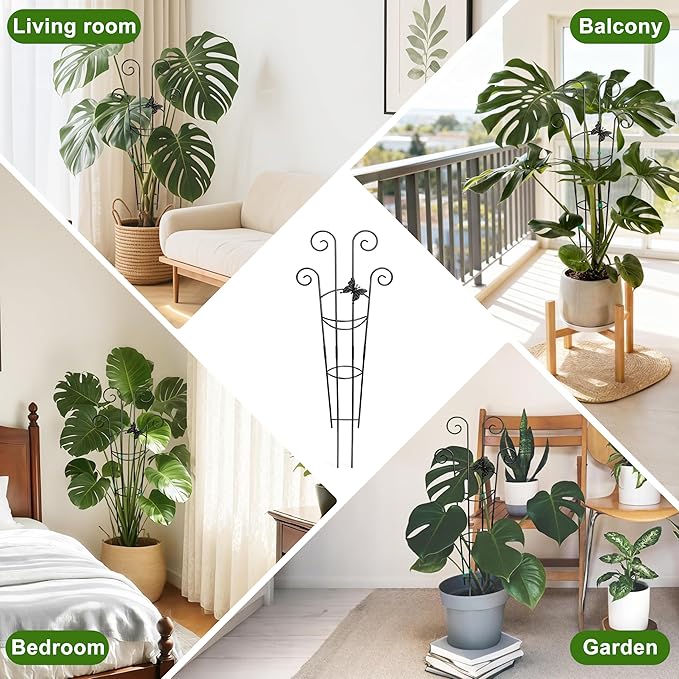 Coomin 32.6in Monstera Plant Support for Indoor Plants, 2P Trellis for Climbing Plants Indoor, Plant Climber Stakes for Potted Plants