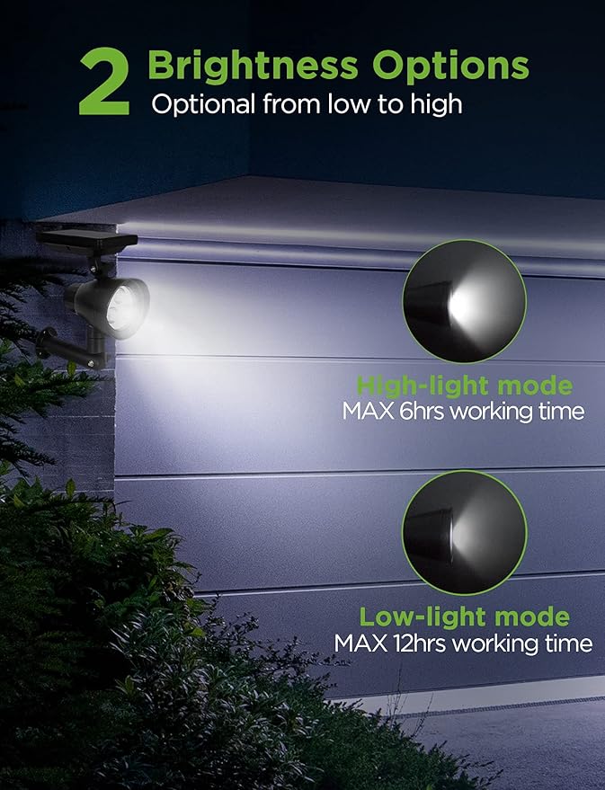 InnoGear Solar Lights for Outside, Outdoor Landscape Spotlight Waterproof Security Lighting Adjustable Auto On/Off for Patio Deck Yard Garden Pool Driveway, Pack of 4
