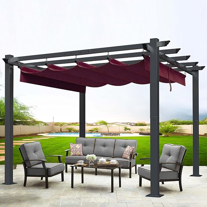 SCOCANOPY Replacement Cover Compatible with Home Depot Hampton Bay Pergola # GFM00467F,GFM00469A,(Burgundy)