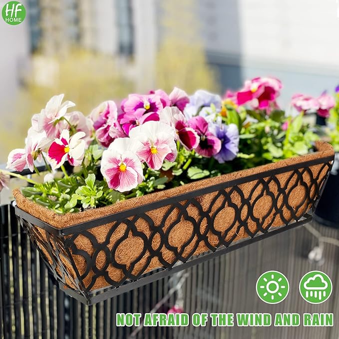 HFHOME 4Pcs 24" Trough Coco Fiber Replacement Liner, Natural 24 in Window Deck Coco Replacement Liner for Window Box