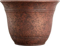 The HC Companies Sierra Round Self-Watering Pot - Lightweight Plastic Planter for Herbs & More - Durable Plant Pots for Indoor Plants & Outdoor Plants (7.5” Rustic Redstone, Pack of 1)