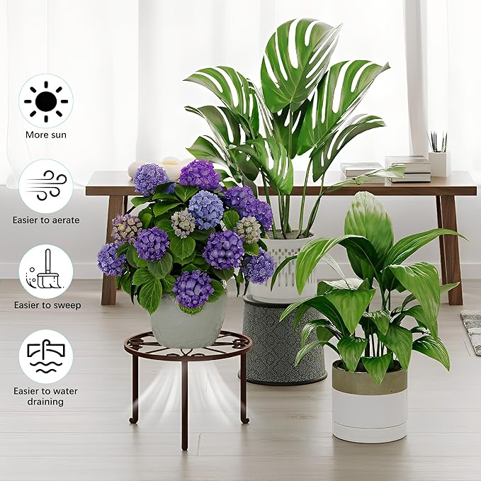 Set of 5 Metal Plant Stand for Heavy Potted Plant for Home Indoor and Outdoor Round Metal Corner Plant Stand for Flower Pot Stand Holder