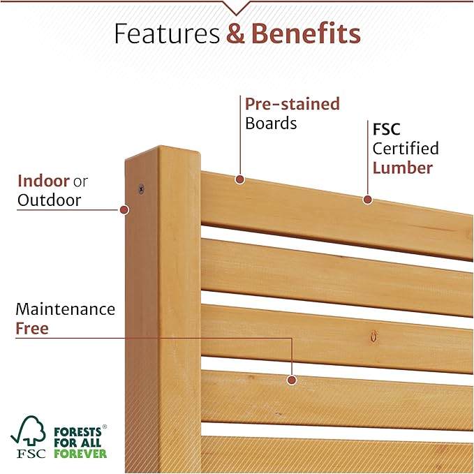 6.1ft H x 3ft W (1 Panel) Freestanding or Surface Mounted Enclo Tiaga Privacy Screen, Wood Fence Screen, Outdoor or Indoor Decorative Privacy Panel, Great for Balcony, Patio, Deck, AZ18030