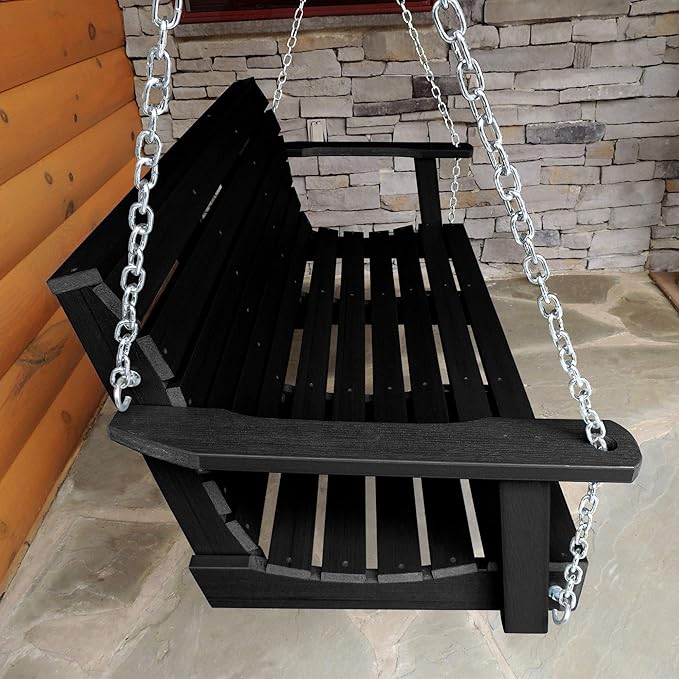 highwood Weatherly Porch Swing, 4 Feet, Black