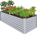 Best Choice Products 8x4x2ft Outdoor Metal Raised Garden Bed, Deep Root Planter Box for Vegetables, Herbs & Flowers, 478-Gallon Capacity, 100% Non Toxic Materials - Moonlight Gray