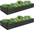 10×3×1FT(2PCS) Galvanized Raised Garden Bed Kit, Metal Planter Boxes,Large Outdoor Planters Garden for Planting Vegetables,Flowers,Herbs -Black