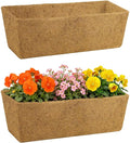 24in Tapered Coco Liners for Window Planter Box - 2 Pack 100% Natural Coconut Coir Fiber Liner Replacement for Deck Flower Box, Garden Railing Fence Wall Planter Basket