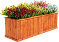 IDZO Wooden Window Box 40 in, Spacious Wooden Planter Boxes with Convenient Drainage Holes, Durable Oil Coated Window Box for Flowers & Plants, Decor Garden, Balcony, Backyard, Easy Assembly