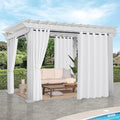 NICETOWN Canvas Outdoor Curtains for Patio Waterproof Extra Wide, Rustproof Grommet Indoor Outdoor Porch Curtains & Drapes for Gazebo/Cottage, W72 x L84 Inch, Lily White, 2 Panels