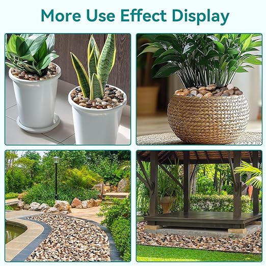 10 lbs River Rocks, 1-1 1/2 inch Plant Rocks for Pots Indoor, Decorative Garden Rocks Outdoor Landscaping, Polished Natural Stone for Walkways, Yard, Vases, Crafts