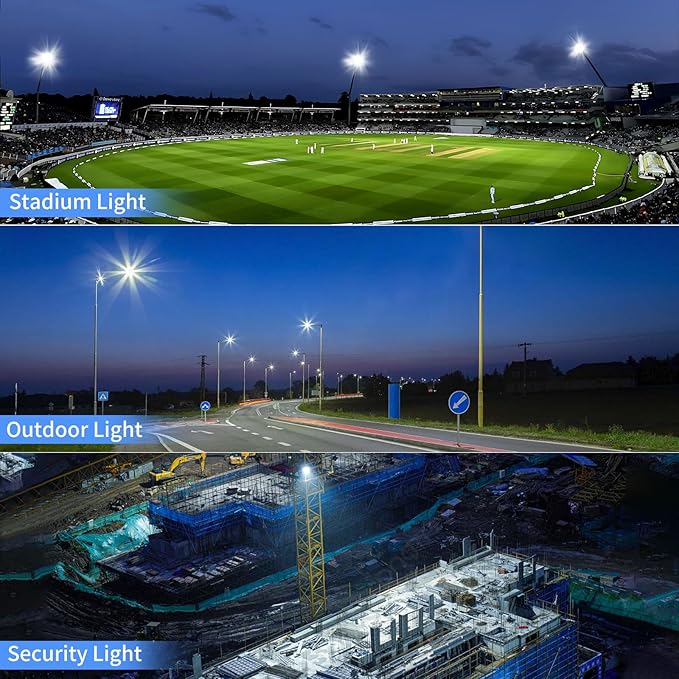 300W LED Flood Light Outdoor with Plug, 36000LM Ultra Brighter Security Light, IP66 Waterproof Exterior Plug in Floodlight, 5000K Daylight White for Lawn Yard Garden Stadium(2 Pack)