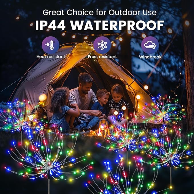Garden Decor Solar Lights Outdoor,120LED Waterproof Colorful Solar Fairy Garden Lights for Outdoor Decoration,Yard, Patio, Porch,Flower Pot,Pathway,Christmas (8Pack)