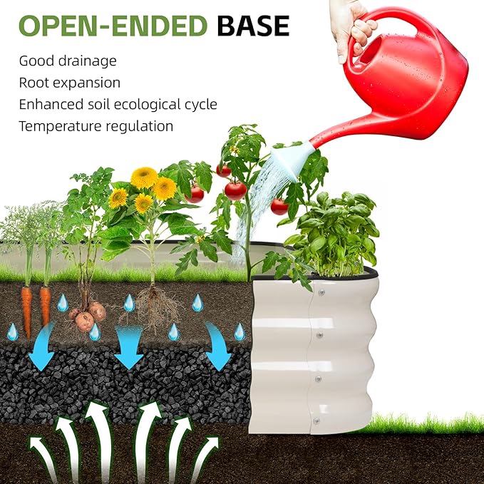 GoCampDriect 6IN1 Raised Garden Bed - 8x3x1ft Galvanized Raised Garden Boxes Outdoor Corrosion Resistant | Variable Shape 9x2x1ft Metal Raised Garden Beds for Planting Vegetable, Fruits,Flower