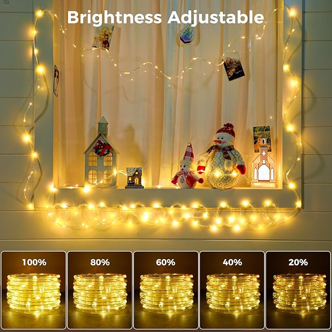 Minetom Color Changing Rope Lights: 72 Ft 220 LED Outdoor String Lights with Plug | Big Twinkle Lights for Bedroom Wedding Patio Garden Christmas Decor | 16 Colors