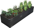 12x2x2FT Galvanized Raised Garden Bed Kit,Vegetable Plant Boxes-Rectangle Metal Flower Box,Large Planter Raised Beds Outdoor Garden for Planting,Fruit,Herb-Black
