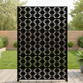 Casaphoria Metal Privacy Screen Outdoor, 72" H x 47" W Freestanding Decorative Privacy Screen for Patio Deck Balcony Garden with Stable Base, Black-Square