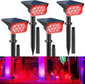 Red Solar Spot Lights Outdoor,20 LED Waterproof IP65 Solar Landscape Light Adjustable Panel Spotlights for Wall Tree Yard Garden Halloween Christmas Lighting 4 Pack