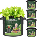 T4U 3 Gallon Grow Bags, Upgrade Grow Bags with Handles, Heavy Duty Thickened Nonwoven Fabric Pots, 3 Gallon Pots for Plants, Rosemary, Chamomile, Onion (5 Pack)