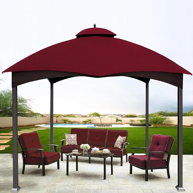 SCOCANOPY Burgundy Ripstop Replacement Roof for Lowe's Allen Roth 10X12 Gazebo Model #GF-12S004B-1/ GF-12S004BTO/TPGAZ17-002C