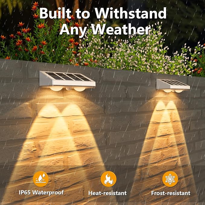 NIORSUN Solar Fence Lights,16 Pack Solars Deck Light,Warm White Color,Outdoor Bulb Waterproof Led IP65,Power Patio Lamp with Lenses for Outside/Backyard/Railing/Yard(White)