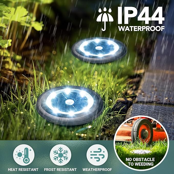 SOLPEX Mini Solar Ground Lights, 20 Pack Solar Lights Outdoor Waterproof, Pathway Lights Solar Powered, Solar Garden Lights, Landscape Lighting for Yard Driveway Walkway (Cool White)
