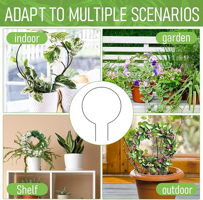 2 Pack Round Plant Trellis for Indoor Potted Plants, Acrylic Small Trellis for Climbing Plants Indoor Outdoor Plant Support for Hoya Pothos Vine Ivy Monstera Flower Philodendrons Dischidia