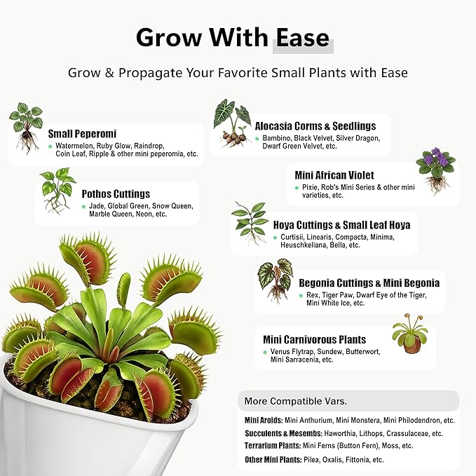10 Pack 3 Inch Self Watering Pots for Indoor Plants, White Plastic Planters with Water Level Indicator, Drainage Holes & Wick, Small Plant Pots for Cuttings, Seedlings, Herbs, African Violets
