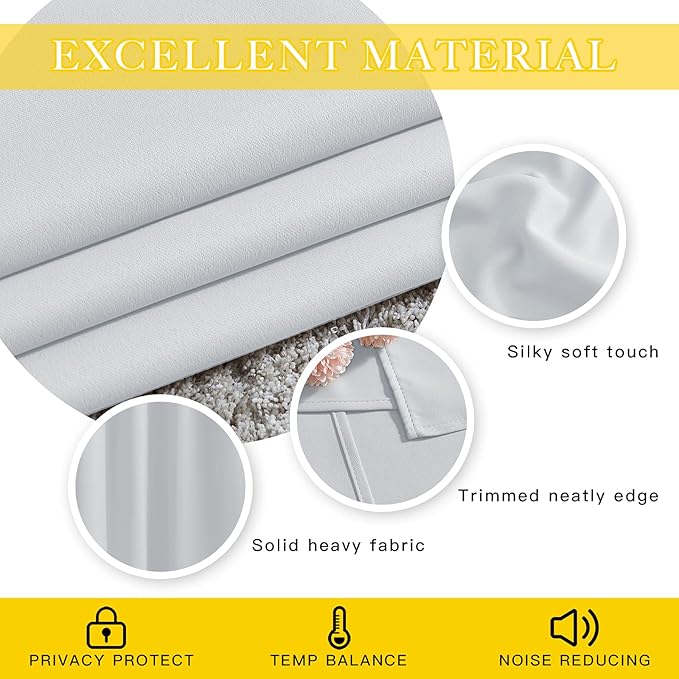 NICETOWN Patio Door Curtain Vertical Blinds, Grommet Top Room Divider Curtain Panel Thermal Insulated for Bedroom/Living Room (Greyish White, W80 by L108, 1 Panel)