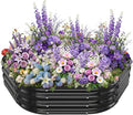 Hexagon Raised Garden Bed, 48 Inch Diagonal & 12 Inch Tall, Galvanized Steel Planter Box with Wave-Shaped Metal Panels for Outdoor Flower,Tree,Herb & Vegetable Garden (Black, 4FT X 1FT)