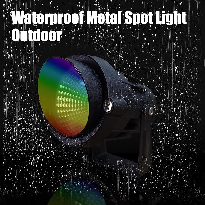 Color Spot Light Outdoor 2-Pack, 120V 12W Waterproof LED Landscape Spotlights, Plug-in Durable Spotlight Outdoor for Yard, Garden, Patio, Tree, House, Halloween, Christmas