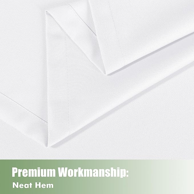 HolidayIdeas Outdoor Curtains for Patio Waterproof, 6 Panels - 54x95 Inches - Weatherproof Privacy Outsides Curtains for Cabana Porch Pergola, Sunlight & UV Blocking (White, Grommet Top)