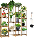 Uneedem Tall Shelf for Multiple Plants Indoor Outdoor 14 Tiers 16 Pot Holder Large Rack Wood Stand Shelves for Room Corner Balcony Garden Patio