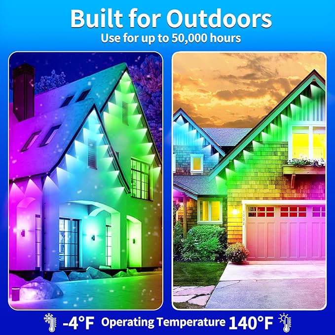 100FT Permanent Outdoor Lights Waterproof Smart LED RGB Light with App/Remote Control, Music Sync & DIY Scenes, Permanent Christmas Lights for House Roof, Parties & Daily Decor