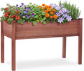 Raised Garden Bed with Legs, 48x24x30'', Outdoor Wood Elevated Planter Box, Thick Legs, w/Liner