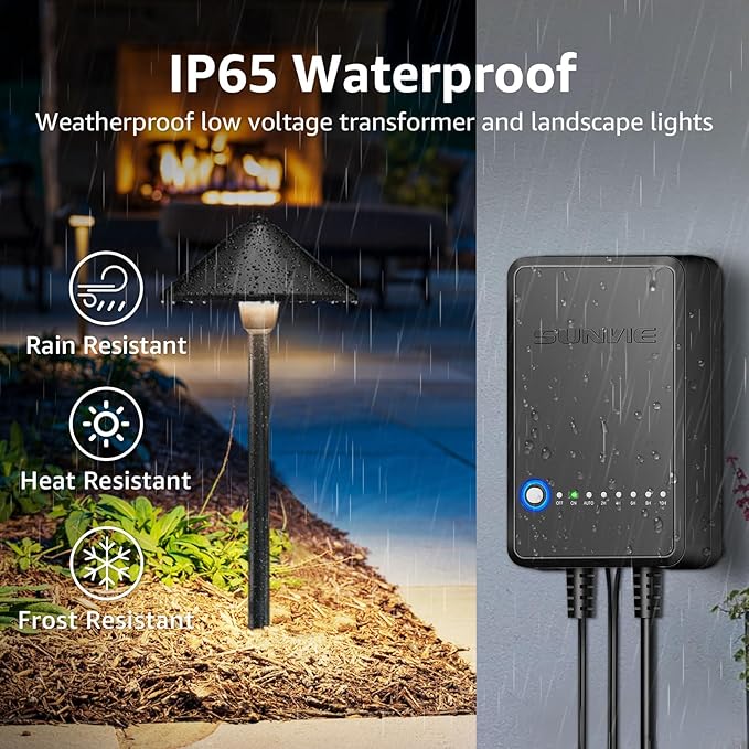 SUNVIE All-In-One LED Low Voltage Landscape Lighting Kit, 8 Pack Pathway Lights with Connector Transformer and 100FT Low Voltage Wire, 3000K Landscape Lighting for Path Walkway Garden Yard