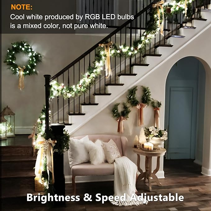 Brizled Color Changing RGB Christmas Lights, 66ft 200 LED Easter String Lights Music Sync, 120+ Modes Remote Dimmable Outdoor Mini Tree Light Indoor Plugin for St Patrick's Day Xmas Halloween