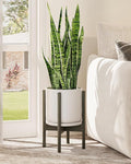 Adjustable Plant Stand Indoor, Bamboo Plant Stand Fits 8 9 10 11 12 Inches, Small Corner Planter Holder for Indoor Plants, Single Floor Plant Stands for Living Room Balcony, Tea Brown Tall