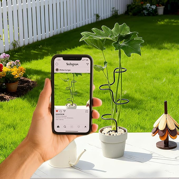 3PCS Indoor Plant Support Stakes - Sturdy Metal Trellis for Garden Flowers & Monstera, Durable & Easy to Use, Perfect for Small to Medium Indoor Plants, Ideal Gift for Plant Lovers!